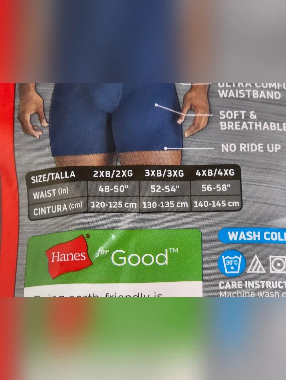 Hanes Mens Big & Tall Ultimate 4-Pack Tagless Boxer Briefs Mens Size 2XB New
